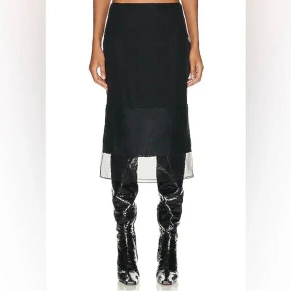 Khaite Alleta Silk Organza Midi Skirt - Sz 0 - Like New - Picture 2 of 5